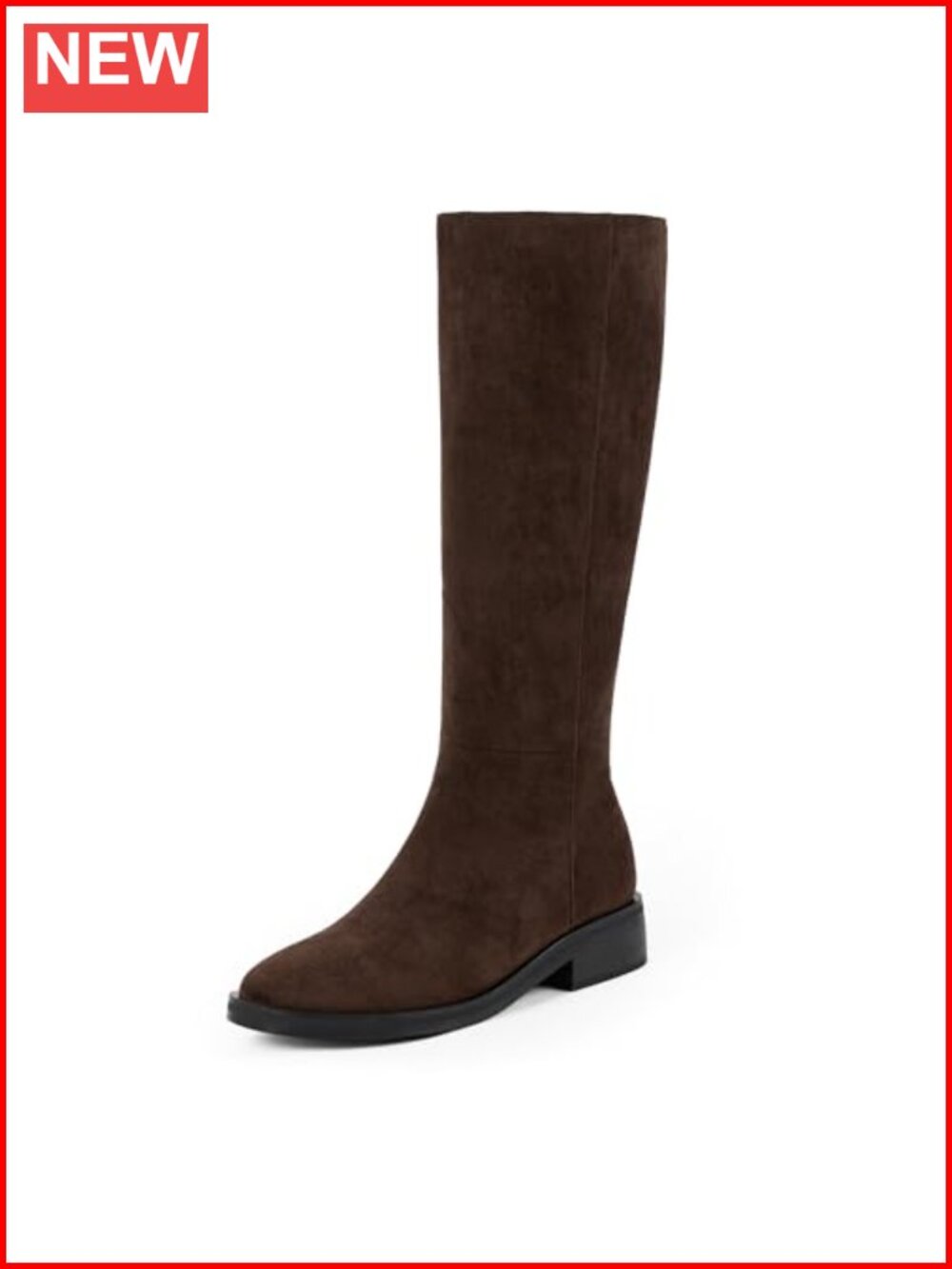 Knee High Boots Women Round Toe Chunky Heel Fall Boots Faux Suede